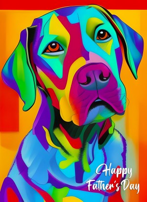 Labrador Dog Colourful Abstract Art Fathers Day Card