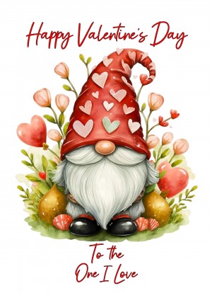 Valentines Day Card for One I Love (Gnome, Design 2)