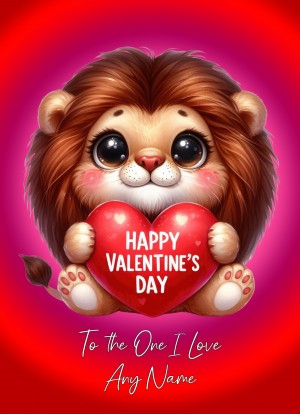 Personalised Valentines Day Card for One I Love (Lion)