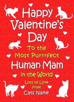 Personalised From The Cat Valentines Day Card (Human Mam)