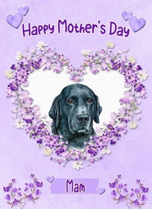 Black Labrador Dog Mothers Day Card (Happy Mothers, Mam)