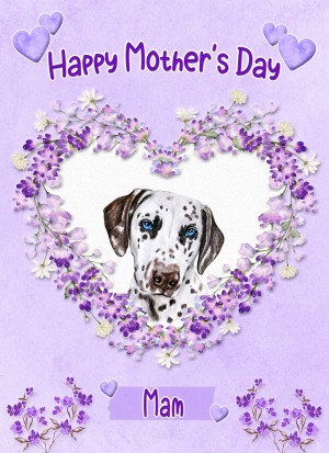 Dalmatian Dog Mothers Day Card (Happy Mothers, Mam)