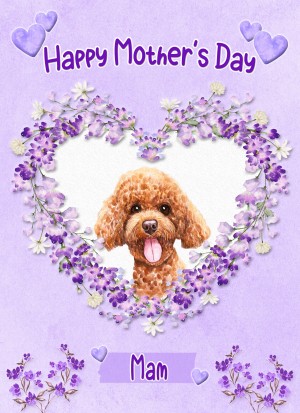 Poodle Dog Mothers Day Card (Happy Mothers, Mam)