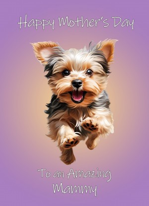 Yorkshire Terrier Dog Mothers Day Card For Mammy