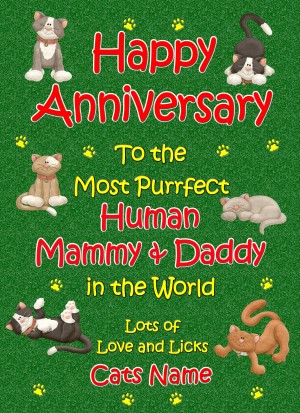 Personalised From The Cat Anniversary Card (Purrfect Mammy and Daddy)