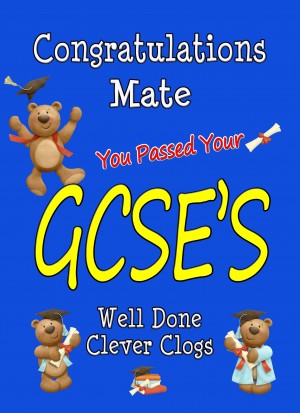 Congratulations GCSE Passing Exams Card For Mate (Design 3)