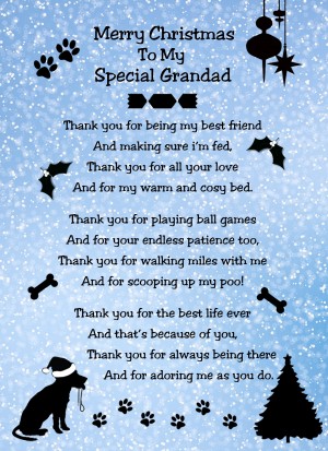 From The Dog Verse Poem Christmas Card (Special Grandad, Snow, Merry Christmas)