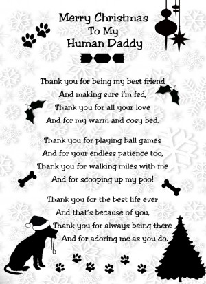 from The Dog Verse Poem Christmas Card (White, Merry Christmas, Human Daddy)