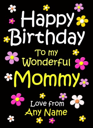 Personalised Mommy Birthday Card (Black)