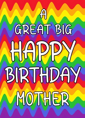 Happy Birthday 'Mother' Greeting Card (Rainbow)