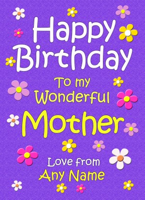 Personalised Mother Birthday Card (Purple)