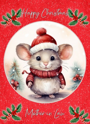 Christmas Card For Mother in Law (Globe, Mouse)