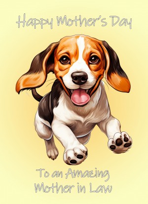 Beagle Dog Mothers Day Card For Mother in Law