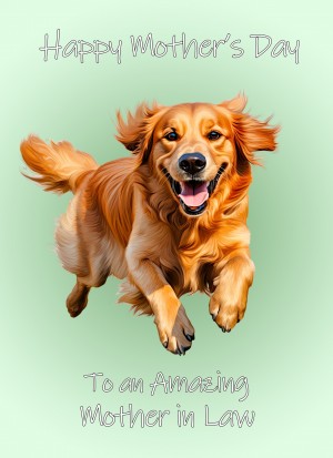 Golden Retriever Dog Mothers Day Card For Mother in Law