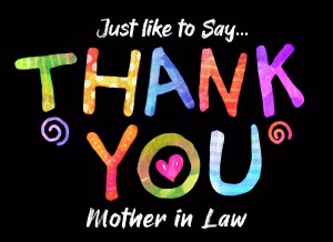 Thank You 'Mother in Law' Greeting Card
