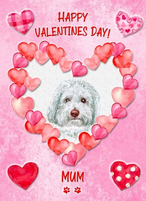 Labradoodle Dog Valentines Day Card (Happy Valentines, Mum)