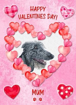 Lurcher Dog Valentines Day Card (Happy Valentines, Mum)