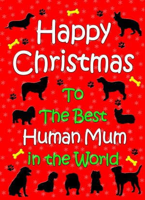 From The Dog  Christmas Card (Human Mum, Red)