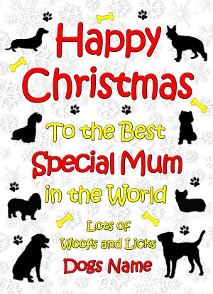 Personalised From The Dog Christmas Card (Special Mum, White)