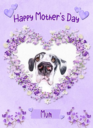 Great Dane Dog Mothers Day Card (Happy Mothers, Mum)