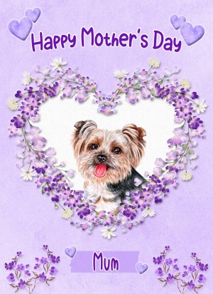 Yorkshire Terrier Dog Mothers Day Card (Happy Mothers, Mum)