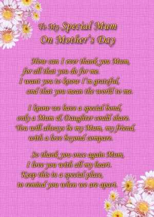 Mother's Day Poem Verse Greeting Card