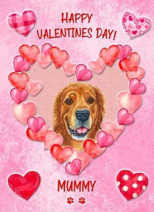 Golden Retriever Dog Valentines Day Card (Happy Valentines, Mummy)