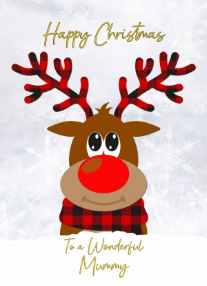 Christmas Card For Mummy (Reindeer Cartoon)