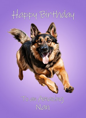 German Shepherd Dog Birthday Card For Nan
