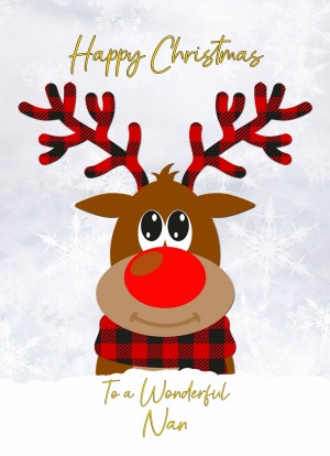 Christmas Card For Nan (Reindeer Cartoon)