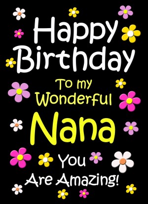 Nana Birthday Card (Black)