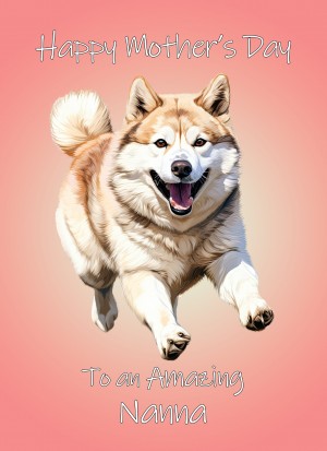 Akita Dog Mothers Day Card For Nanna