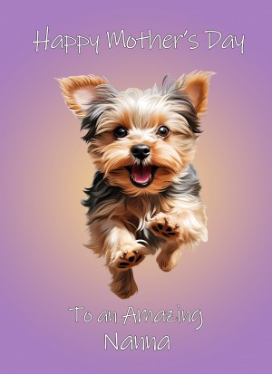 Yorkshire Terrier Dog Mothers Day Card For Nanna