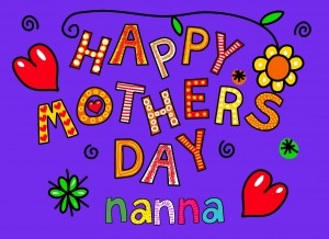 Mothers Day Card (Purple, Nanna)