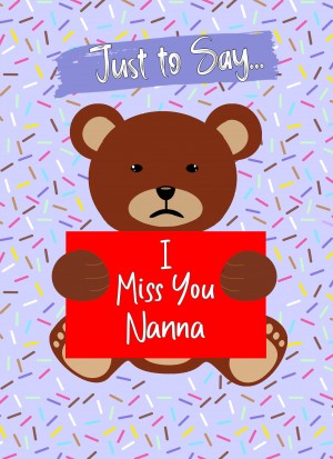 Missing You Card For Nanna (Bear)
