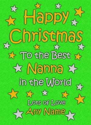 Personalised Nana Christmas Card (Green)