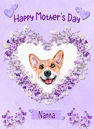 Corgi Dog Mothers Day Card (Happy Mothers, Nanna)