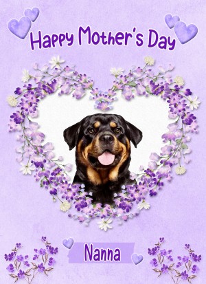 Rottweiler Dog Mothers Day Card (Happy Mothers, Nanna)