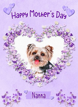 Yorkshire Terrier Dog Mothers Day Card (Happy Mothers, Nanna)