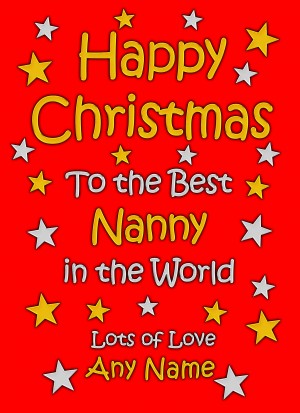Personalised Nanny Christmas Card (Red)