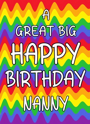 Happy Birthday 'Nanny' Greeting Card (Rainbow)