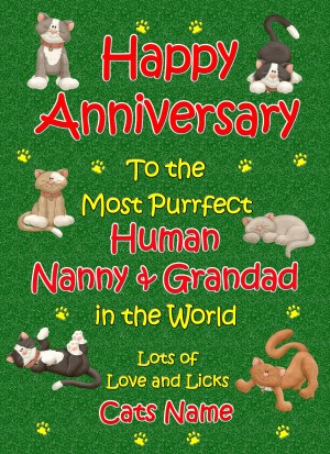 Personalised From The Cat Anniversary Card (Purrfect Nanny and Grandad)