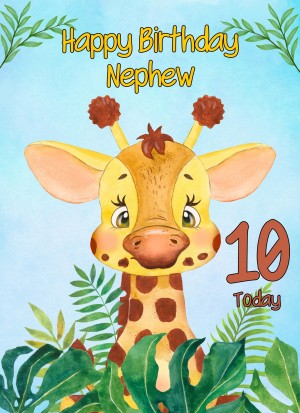 10th Birthday Card for Nephew (Giraffe)