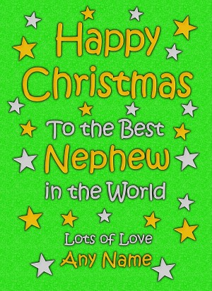 Personalised Nephew Christmas Card (Green)