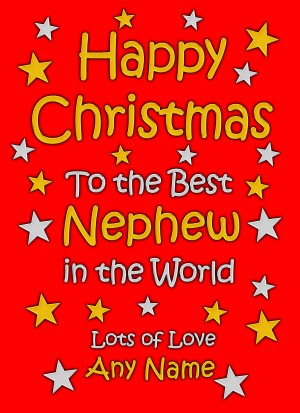 Personalised Nephew Christmas Card (Red)