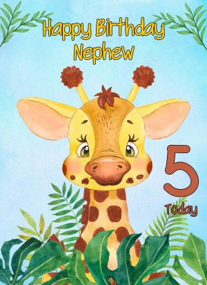 5th Birthday Card for Nephew (Giraffe)