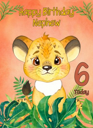 6th Birthday Card for Nephew (Lion)