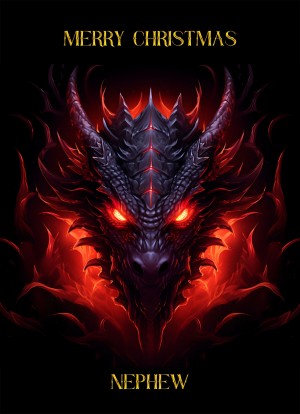 Gothic Fantasy Dragon Christmas Card For Nephew (Design 1)