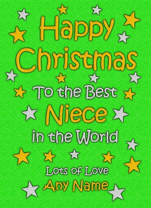 Personalised Niece Christmas Card (Green)