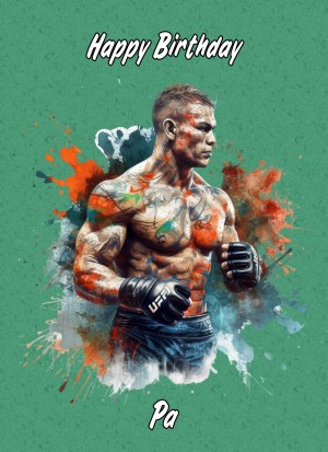 Mixed Martial Arts Birthday Card for Pa (MMA, Design 2)